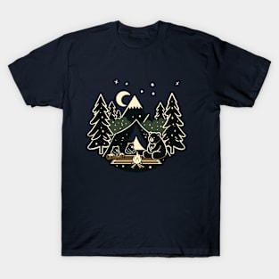 Bears on a cozy campsite T-Shirt